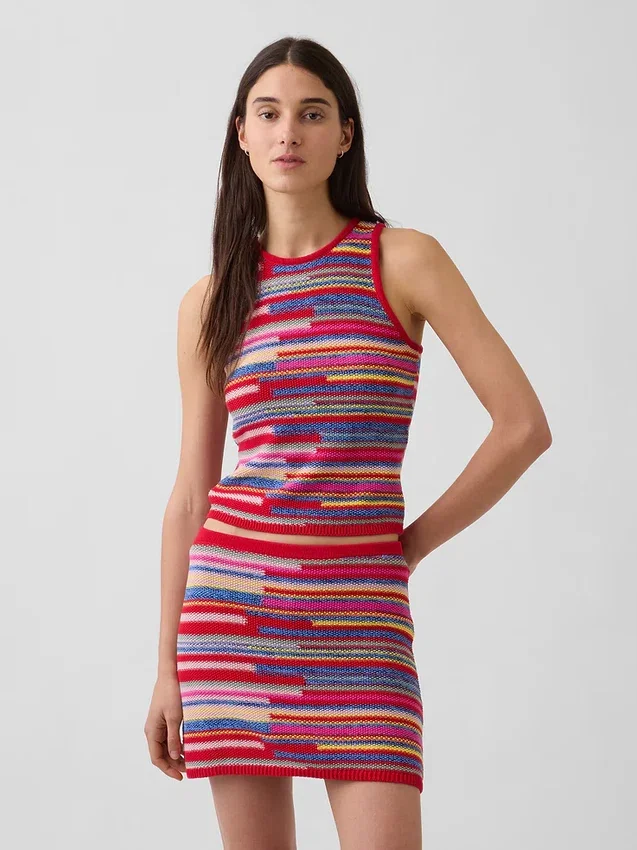 100% bawełniany top bez rękawów w paski