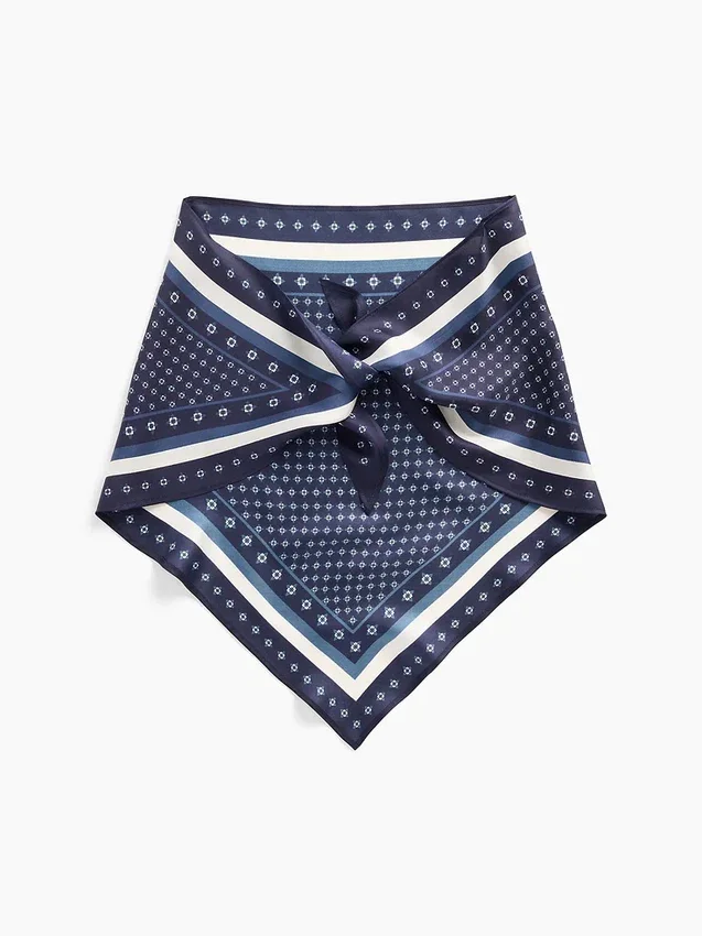 100% jedwab, oversize'owa trójkątna chusta typu bandana