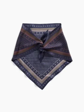 100% jedwab, oversize'owa trójkątna chusta typu bandana