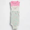 Baby First Favorites – body bez rękawów z falbankami z dzianiny Tinyrib (zestaw 3 sztuk)