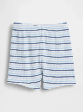 Baby First Favorites – szorty z prążkowanym materiałem w paski, zakładane przez głowę