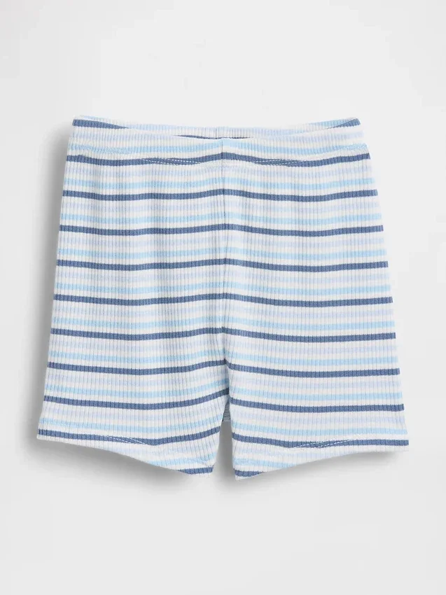 Baby First Favorites – szorty z prążkowanym materiałem w paski, zakładane przez głowę