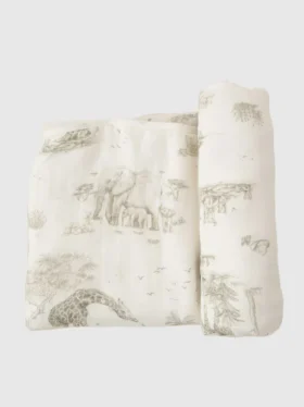 Bambusowy kocyk dziecięcy „Gilded Bird Safari Toile”
