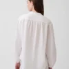 Bawełniana koszula oversize z gazy bez kołnierzyka