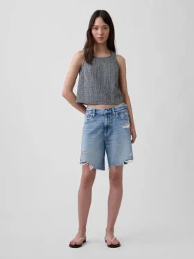 Bawełniana koszulka bez rękawów z gazy w stylu racerback