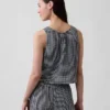 Bawełniana koszulka bez rękawów z gazy w stylu racerback