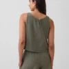 Bawełniana koszulka bez rękawów z gazy w stylu racerback