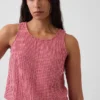 Bawełniana koszulka bez rękawów z gazy w stylu racerback