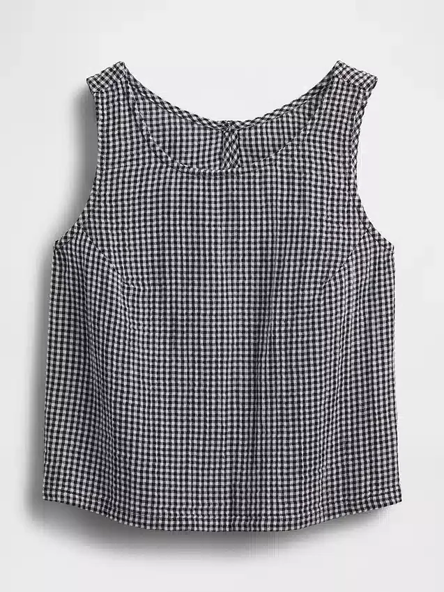 Bawełniana koszulka bez rękawów z gazy w stylu racerback