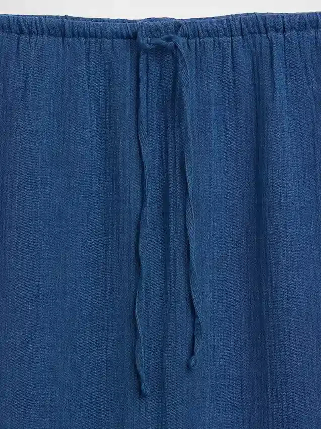 Bawełniana spódnica maxi z denimu z gazy, warstwowa, łatwa do zakładania