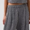 Bawełniane spodnie typu „barrel” z gazy