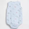 Bawełniany body dla niemowląt z gazy w stylu Henley z kieszenią