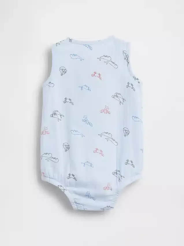 Bawełniany body dla niemowląt z gazy w stylu Henley z kieszenią