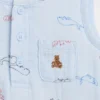 Bawełniany body dla niemowląt z gazy w stylu Henley z kieszenią