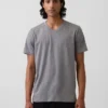 Bawełniany T-shirt z dekoltem w serek