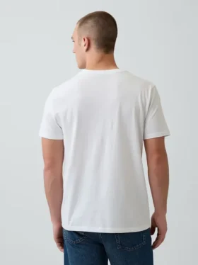 Bawełniany T-shirt z dekoltem w serek