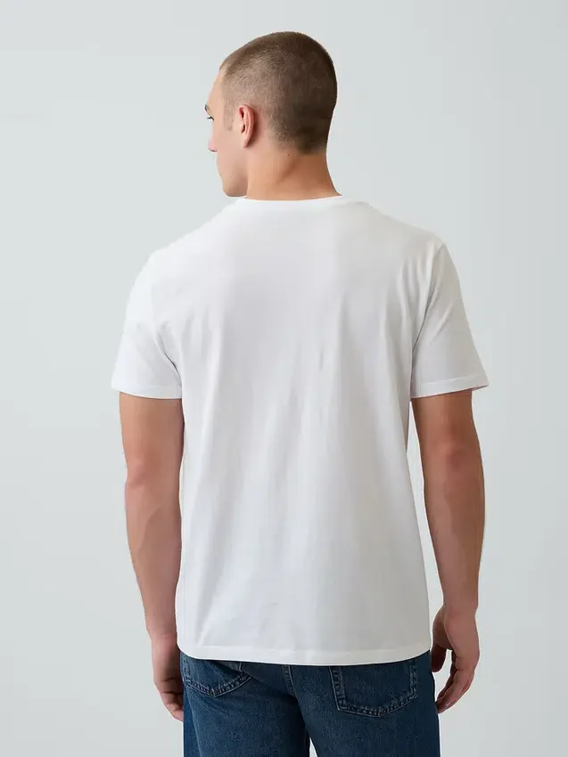 Bawełniany T-shirt z dekoltem w serek