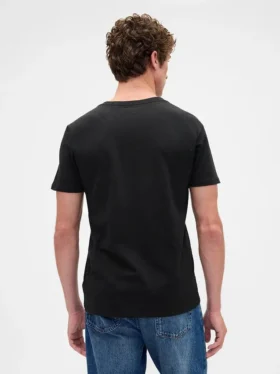 Bawełniany T-shirt z dekoltem w serek