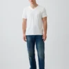 Bawełniany T-shirt z dekoltem w serek