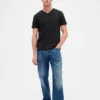 Bawełniany T-shirt z dekoltem w serek