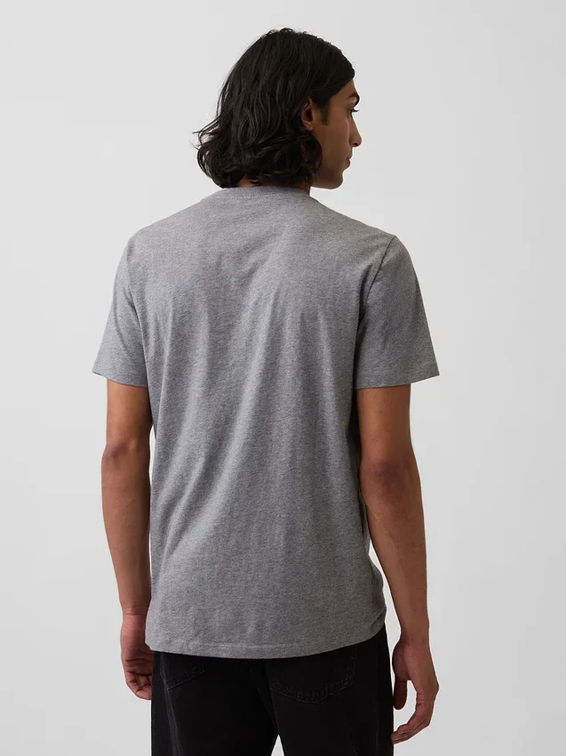 Bawełniany T-shirt z dekoltem w serek