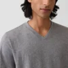 Bawełniany T-shirt z dekoltem w serek