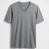 Bawełniany T-shirt z dekoltem w serek