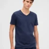 Bawełniany T-shirt z dekoltem w serek