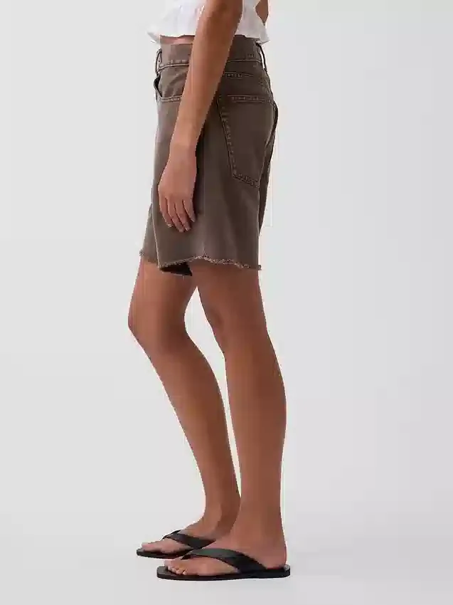 Bermudy dżinsowe o średniej wysokości w pasie i luźnym kroju, 8"