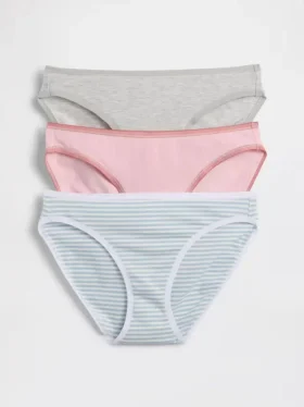 Bikini z elastycznej bawełny organicznej (pakiet 3 szt.)
