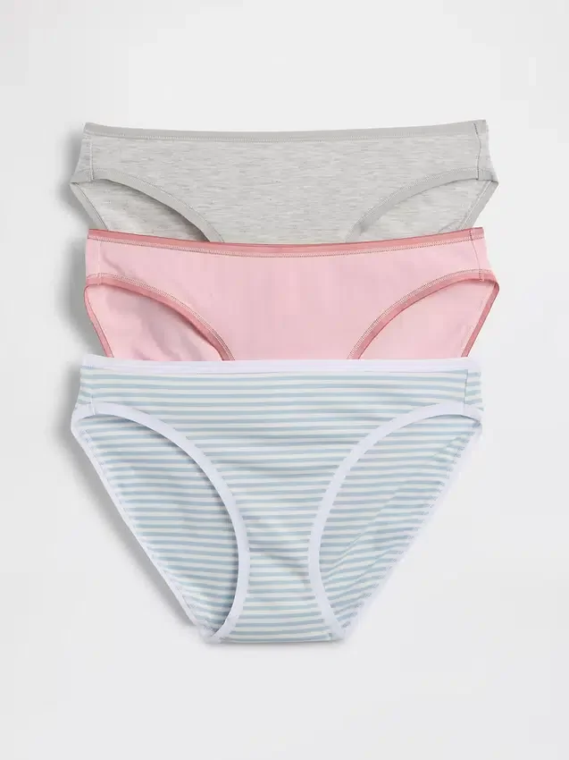Bikini z elastycznej bawełny organicznej (pakiet 3 szt.)