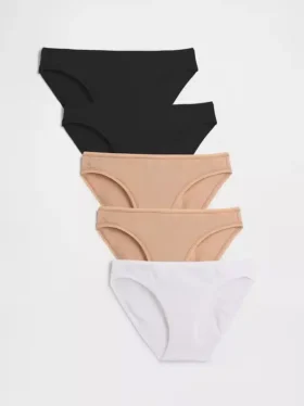 Bikini z elastycznej bawełny organicznej (pakiet 5 sztuk)