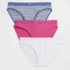 Bikini z elastycznej bawełny organicznej z logo (pakiet 3 szt.)