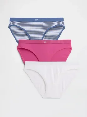 Bikini z elastycznej bawełny organicznej z logo (pakiet 3 szt.)