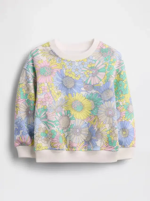 Bluza dla niemowląt i maluchów z frotte Vintagesoft w kwiatowy wzór