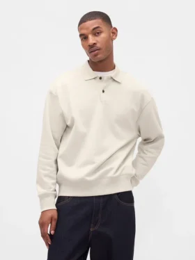 Bluza koszulka polo oversize dla dorosłych z grubej dzianiny