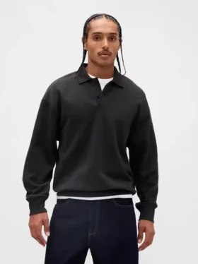 Bluza koszulka polo oversize dla dorosłych z grubej dzianiny