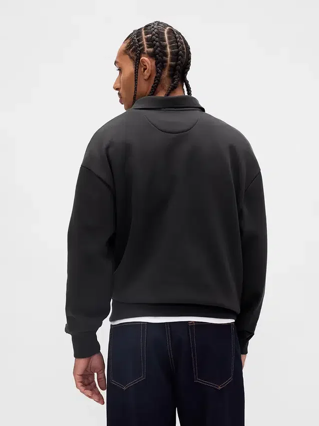 Bluza koszulka polo oversize dla dorosłych z grubej dzianiny