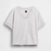 Bluza oversize z frotte Vintagesoft z dekoltem w serek