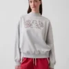 Bluza oversize z frotte Vintagesoft z golfem i logo