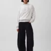 Bluza oversize z frotte Vintagesoft z golfem i logo