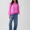 Bluza oversize z frotte Vintagesoft z golfem i logo