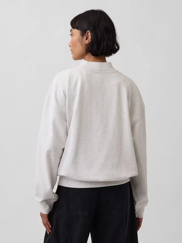 Bluza oversize z frotte Vintagesoft z golfem i logo