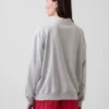 Bluza oversize z frotte Vintagesoft z golfem i logo