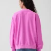 Bluza oversize z frotte Vintagesoft z golfem i logo