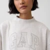 Bluza oversize z frotte Vintagesoft z golfem i logo