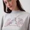 Bluza oversize z frotte Vintagesoft z golfem i logo
