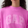 Bluza oversize z frotte Vintagesoft z golfem i logo