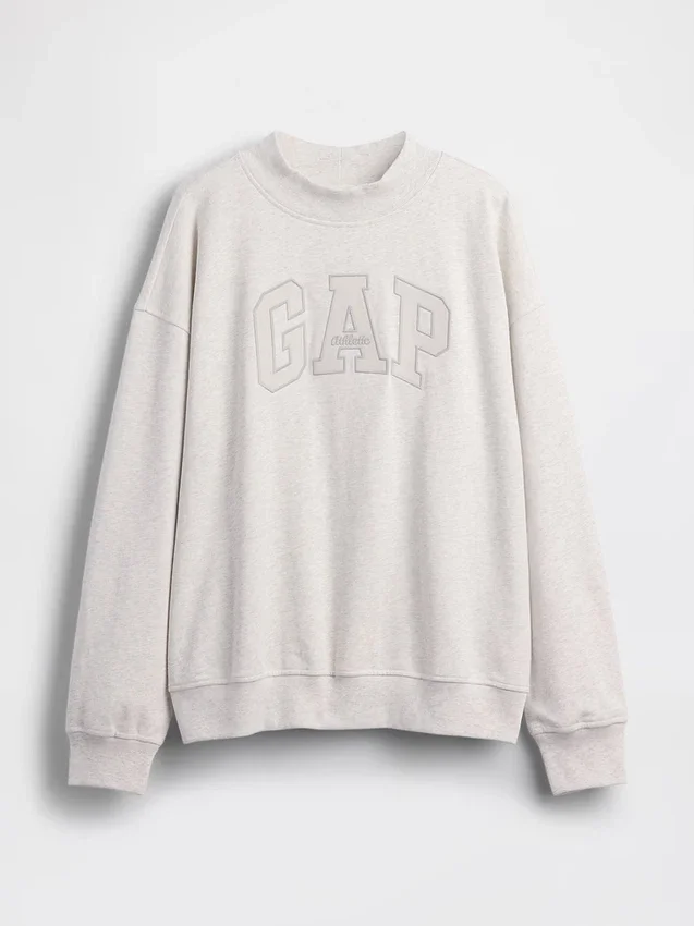 Bluza oversize z frotte Vintagesoft z golfem i logo