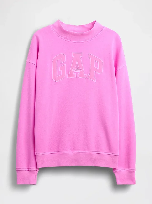 Bluza oversize z frotte Vintagesoft z golfem i logo